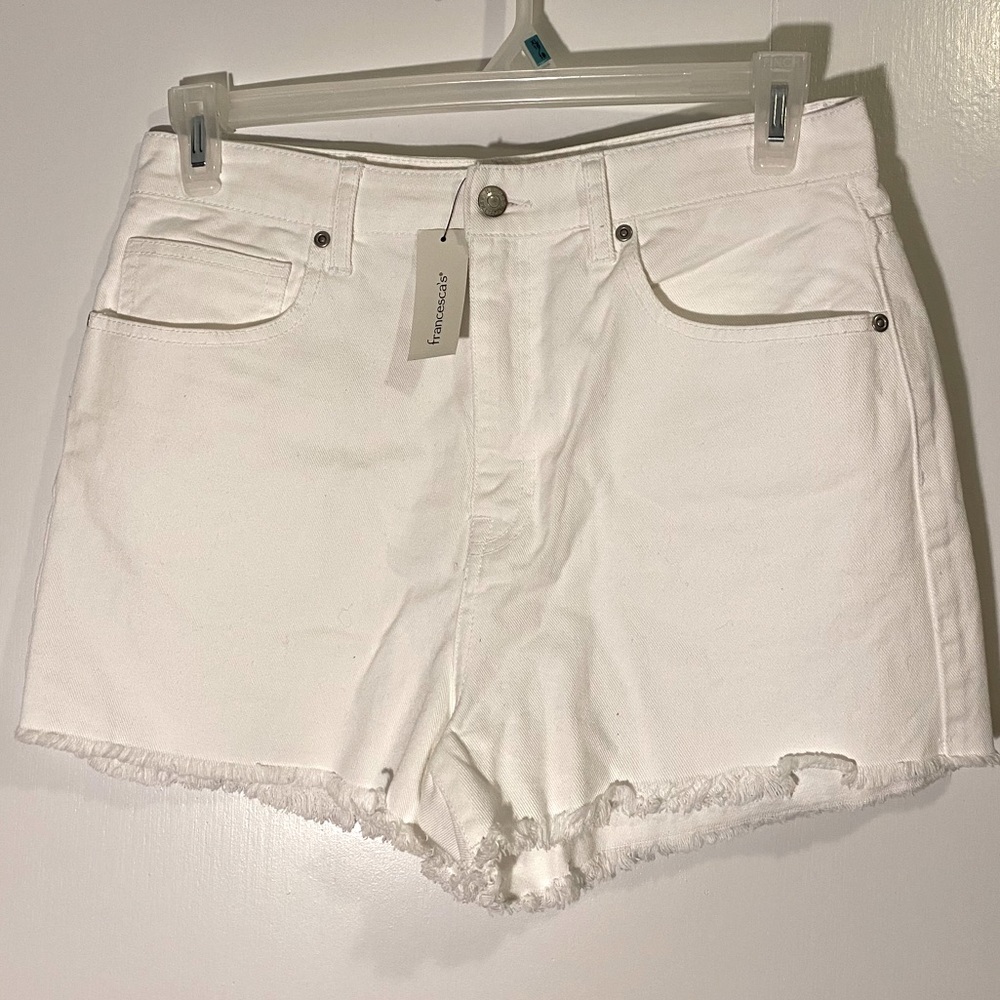 White denim shorts